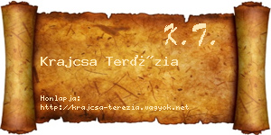 Krajcsa Terézia névjegykártya